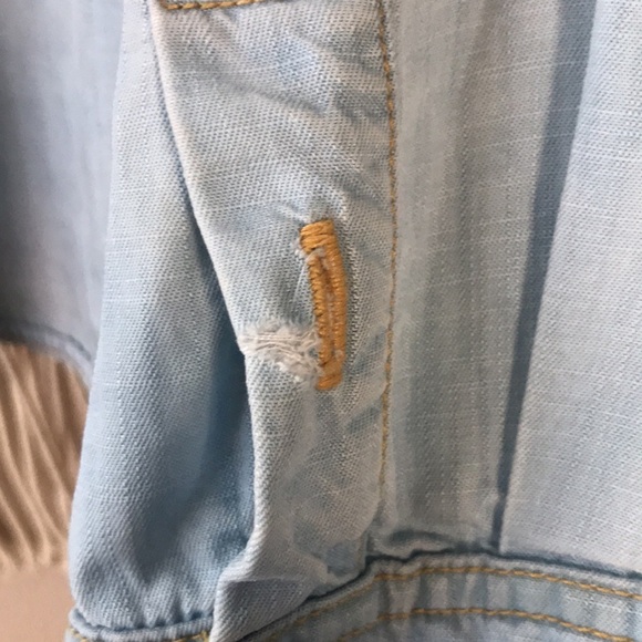 Elevenses denim button down V neck size S - Picture 7 of 7